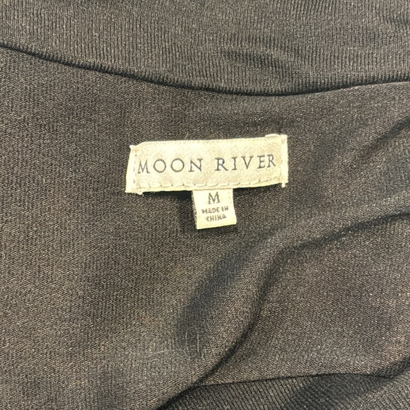 Moon River NEW Black Off the Shoulder Long Sleeve Jersey Knit Maxi Dress Size M - Picture 11 of 11